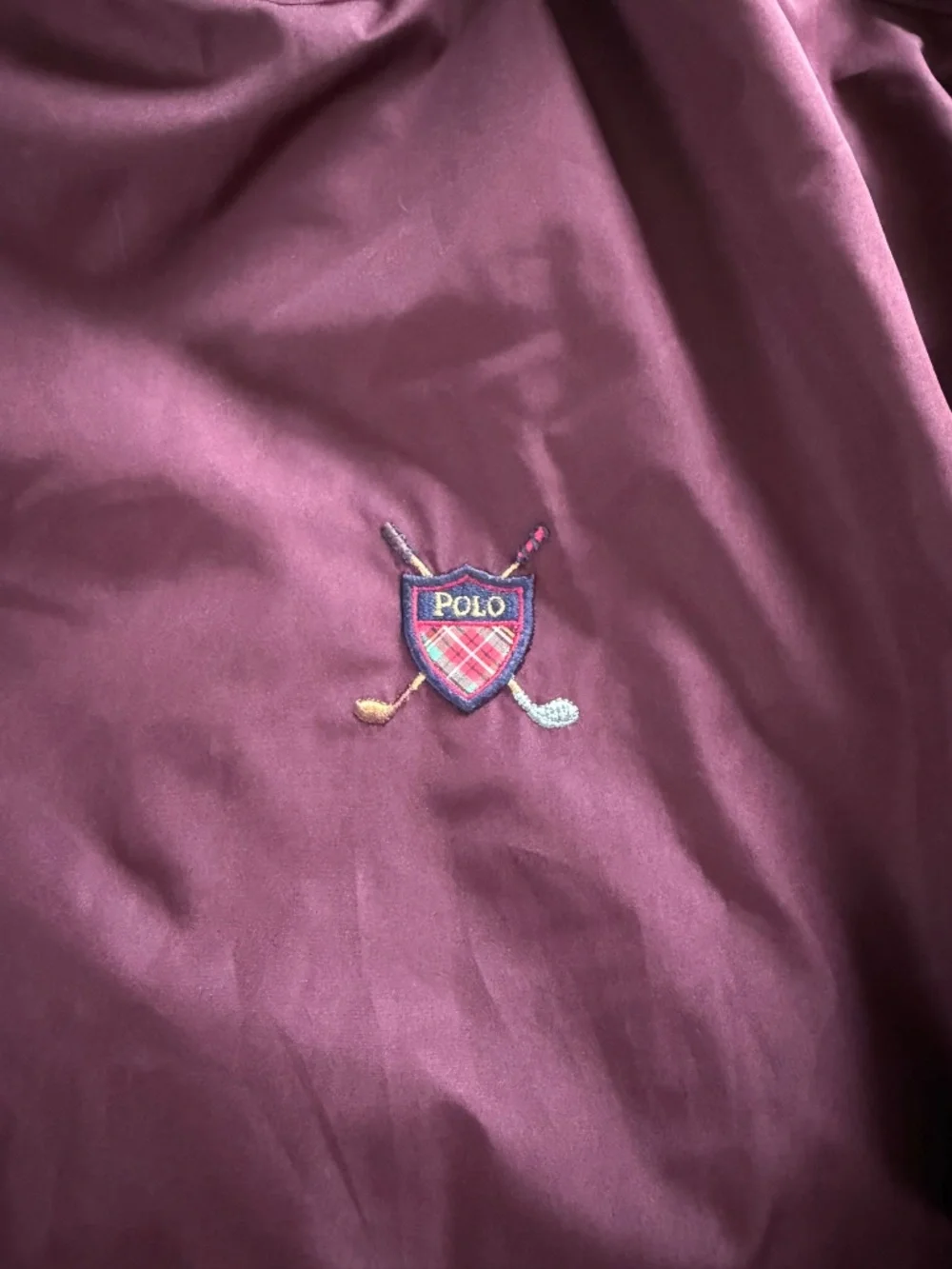 Ralph Lauren Polo Golf Jacket XXL Windbreaker Burgundy Maroon Embroidered Logo - Picture 6 of 11